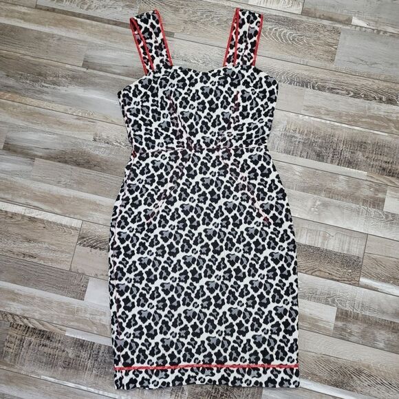 Yoana Baraschi Leopard Print Dress Size 4 - Picture 1 of 9